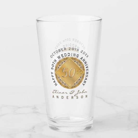 50e Jubileum voor weddenschappen Glas (Voorkant)