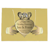 50e Jubileum voor weddenschappen Golden Claddaugh Groot Cadeauzakje (Achterkant)