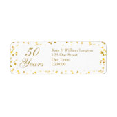 50e Jubileum voor weddenschappen Golden Hearts Con Etiket (Voorkant)