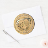 50e Jubileum voor weddenschappen Golden Medallion  Ronde Sticker (Envelop)