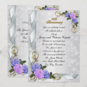 50e Jubileum vow vernieuwing blue & lavender rozen Kaart (Voorkant / Achterkant)