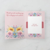 50e Jubileum vrouw Gerbera bloemenroze Kaart (Binnen)