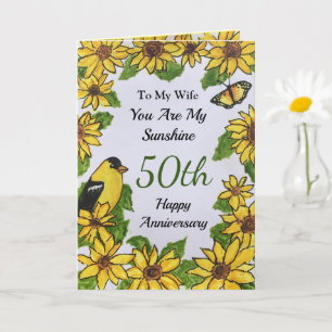 50e Jubileum vrouw Je bent mijn Sunshine Card Kaart
