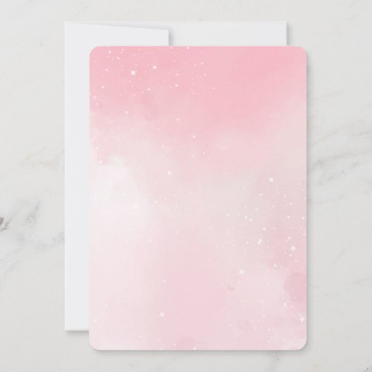 50e Jubileum Waterverf Roze Hydrangea Lacecap Kaart (Achterkant)