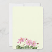 50e Jubileum Waterverf Roze Japans Anemoon Kaart (Achterkant)