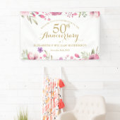 50e Jubileum Waterverf Rozen Welkom Spandoek (Insitu)