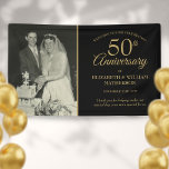 50e Jubileum Wedding Foto Gold Black Welkom Spandoek<br><div class="desc">Pas je favoriete trouwfoto aan met je speciale gouden trouwdag-evenement van 50 jaar...  welkome informatie op een zwarte achtergrond. Ontworpen door: Thisnotme©</div>