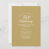 50e Jubileum Wedding Gold Dust Confetti Kaart (Voorkant)