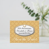 50e Jubileum Wedding Jubileum Gold Z05 Aankondigingskaart (Staand voorkant)