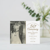 50e Jubileum Wedding Photo Save the Date Aankondigingskaart (Staand voorkant)