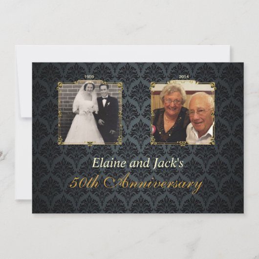 50e Jubileum Wedding Photo-uitnodiging Kaart (Voorkant)