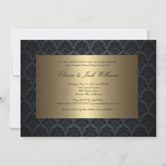 50e Jubileum Wedding Photo-uitnodiging Kaart (Achterkant)