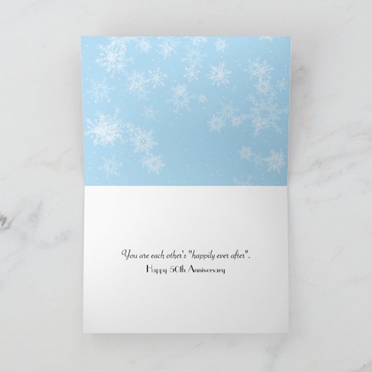 50e Jubileum Winter Heart Kaart (Binnen)