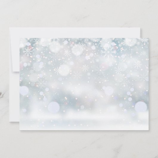 50e Jubileum Winter Snowflakes Wedding Foto Kaart (Achterkant)