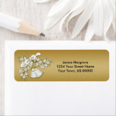 50e Jubileum witte bruiloft klokken Rozen Etiket (Insitu)