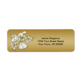 50e Jubileum witte bruiloft klokken Rozen Etiket (Voorkant)