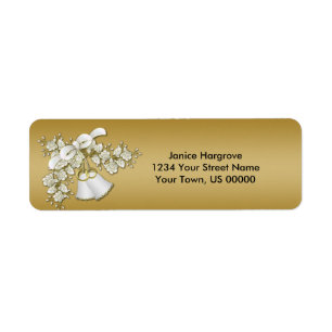 50e Jubileum witte bruiloft klokken Rozen Etiket