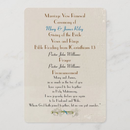 50e Jubileum Wowodstweduwenprogramma Programmakaart (Achterkant)