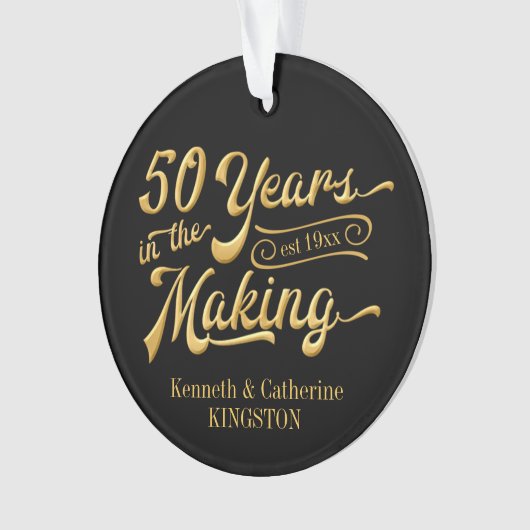 50e Jubileum zwart en Gold Photo Keepomwille Ornament (voorkant)