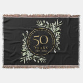 50e jubileum Zwart Goud Groene Blad Deken (Voorkant)