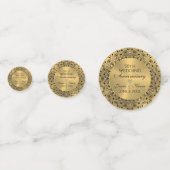 50e Jubileum zwart Mandala op goud Confetti (Voorkanten)