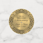 50e Jubileum zwart Mandala op goud Confetti (Kleine voorkant)