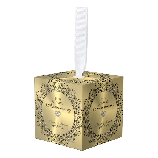 50e Jubileum zwart Mandala op goud Decoratie (Voorkant hoekig)