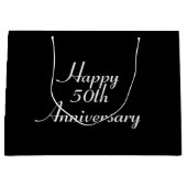 50e Jubileum zwart met witte Sjabloon Giftbag Groot Cadeauzakje (Voorkant)