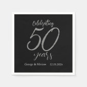 50e Jubileum zwart-wit en diamant Servet (Voorkant)