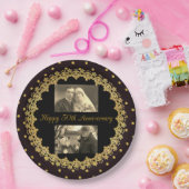 50e Jubileum zwart-wit en gouden persoonlijk Bord (Feest)