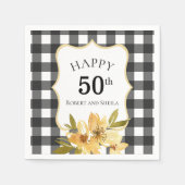 50e Jubileum, zwart-wit, geel Servet (Voorkant)