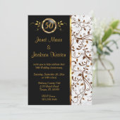 50e Jubileum zwart-wit - Uitnodiging (Staand voorkant)