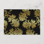 50e Jubileum zwarte en Gold Floral RSVP-kaart RSVP Kaartje (Achterkant)