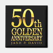 50E JUBILEUM ZWARTE GOLD PERSONALISEERDE MAGNET (Voorkant)