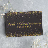 50e Jubileum zwarte gouden Confetti elegant Gastenboek