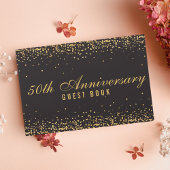 50e Jubileum zwarte gouden Confetti elegant Gastenboek