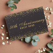 50e Jubileum zwarte gouden Confetti elegant Gastenboek