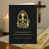 50e Jubileumkaart Priester IHS, Sleutels en Kelk Kaart