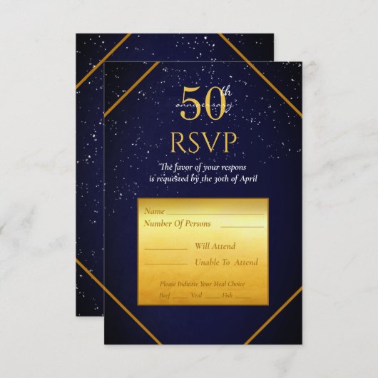 50e Kaart van de Partij van de Jubileum de Reactie (Voorkant / Achterkant)