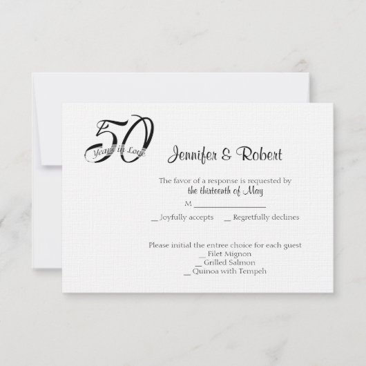 50e Kaart voor respons op foto-Jubileum (Voorkant)