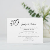 50e Kaart voor respons op foto-Jubileum (Staand voorkant)