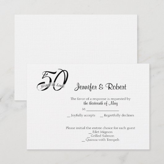 50e Kaart voor respons op foto-Jubileum (Voorkant / Achterkant)