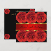 50e keer Red Roses Black Gold Fabulous Kaart (Voorkant / Achterkant)