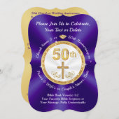 50e Kerk Jubileum / 50e Bruiloft Jubileum Kaart (Voorkant / Achterkant)