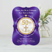 50e Kerk Jubileum / 50e Bruiloft Jubileum Kaart (Staand voorkant)