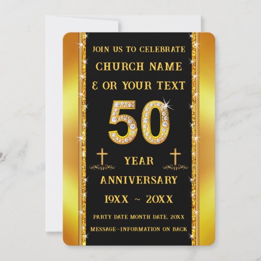 , 50e Kerk Jubileum, Uitnodigingen (Voorkant)