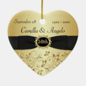 50e kerstversiering Jubileum bruiloft Keramisch Ornament (Achterkant)