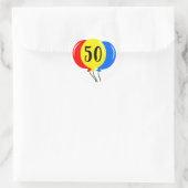 50e kleurrijke ballonnen van zaterdag ronde sticker (Tas)