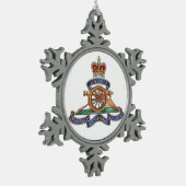 50e koninklijke kerst met een raketschild tin sneeuwvlok ornament (Links)