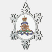 50e koninklijke kerst met een raketschild tin sneeuwvlok ornament (Rechts)